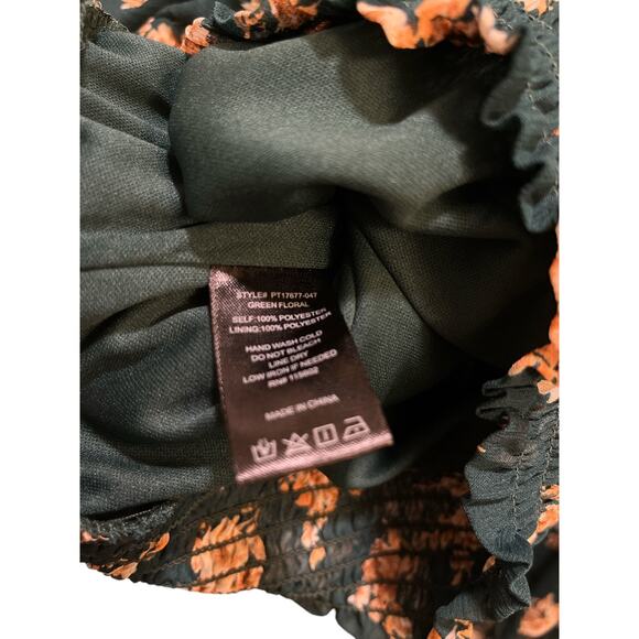 Lush Green Floral Long Baloon Sleeve Blouse 3x - Picture 3 of 6